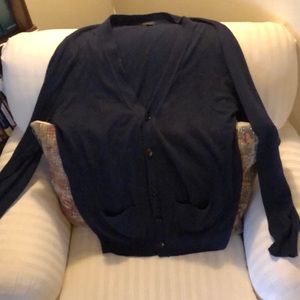 J. Crew Navy Cardigan Cotton-Cashmere Size L